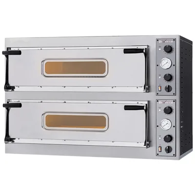 Electric pizza oven 2 chambers, 2x 2 pizzas Ø 350 mm, 10 kW, (W x D x H) 1100 x 600 x 745 mm