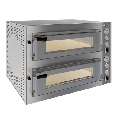 Electric pizza oven 2 chambers, 2x 4 pizzas Ø 350 mm, 11.5 kW, (W x D x H) 990 x 820 x 680 mm