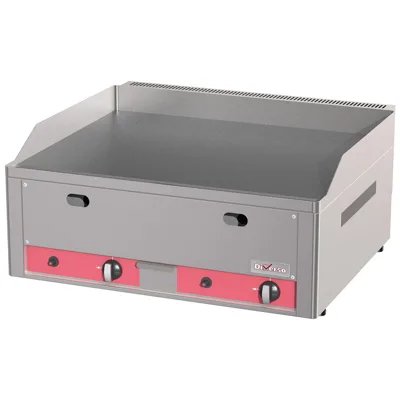 Flache Gas-Grillplatte 8 kW, 2 Zonen, Gussplatte 620 x 500 mm, (B x T x H) 660 x 530 x 290 mm