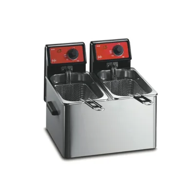 FriFri Eco 4 + 4 Elektrická stolní fritéza, Twin Tank, 2 koše, 2 x 2.3 kW, (Š x H x V) 384 x 375 x 295 mm