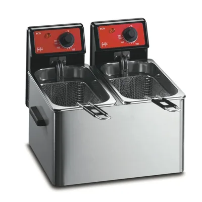 Fri Fri Elektrická stolní fritéza Eco 4 + 4, twin tank, 2 koše, 2 x 3,2 kW, (Š x H x V) 384 x 375 x 295 mm