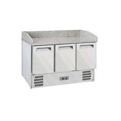 3 Kapılı Pizza Soğutucu Tezgah GN 1/1 Granit Tezgahlı | 1400×700×1020 mm