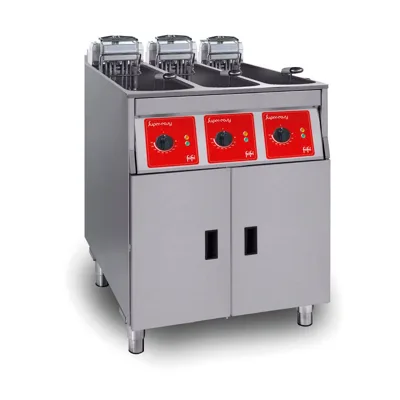 FriFri Super Easy 633 Elektrická volně stojící fritéza, tři vany, 3 koše, 3x11 kW, 3fázová, (Š x H x V) 600 x 650 x 994 mm