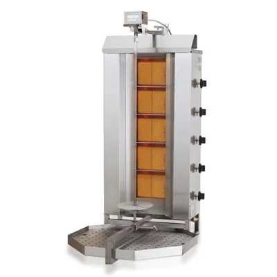 Gas Doner Grill Gyros Grill 3 Heating Zones, Motor Top Position, (WxDxH) 515 x 550 x 960 mm